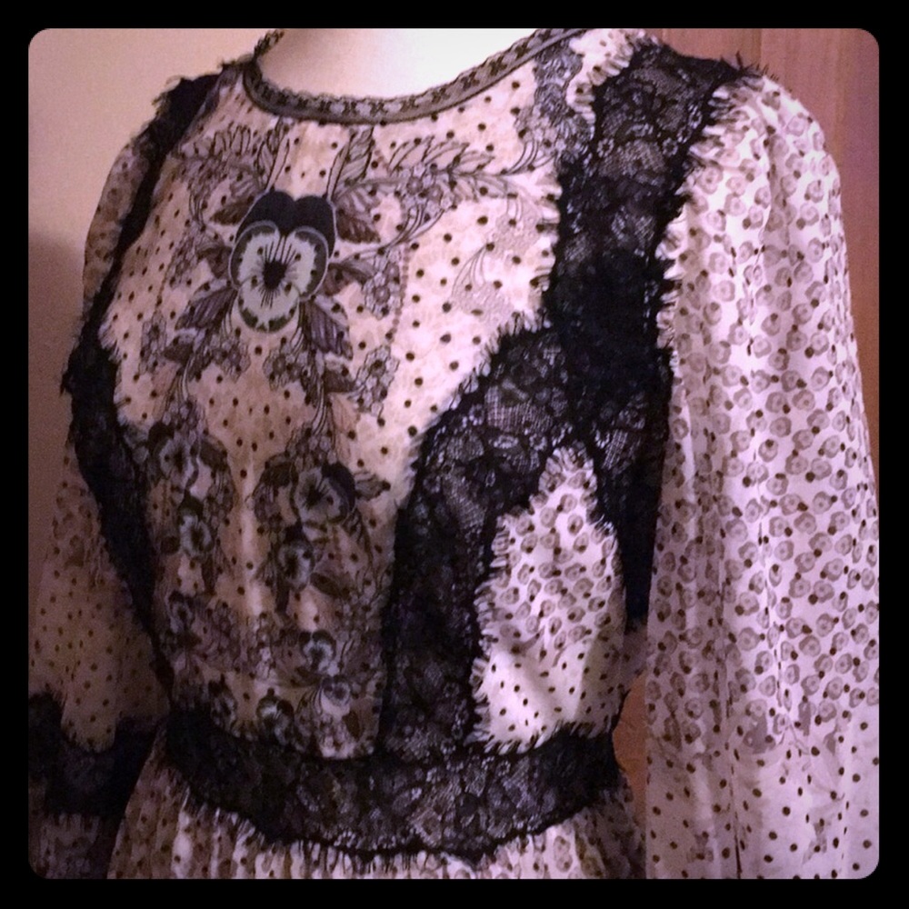 Chelsea and Violet long floral and lace dress